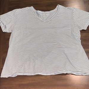 Olive green striped American eagle shirt